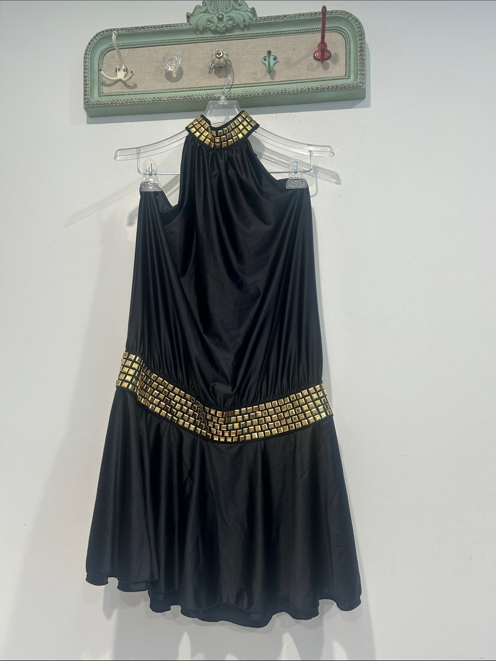 Dolls Kill Gen kids Black Mini Dress with Gold Stud Trim plus xxl womenβs new